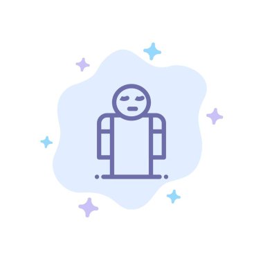 Soyut Bulut Arka Planda Kollar, Eller, Açık, Kişi Mavi Simge