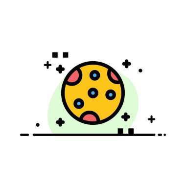 Astronomi, Ay, Uzay İş Düz Hat Dolu Simge Vektör Ba