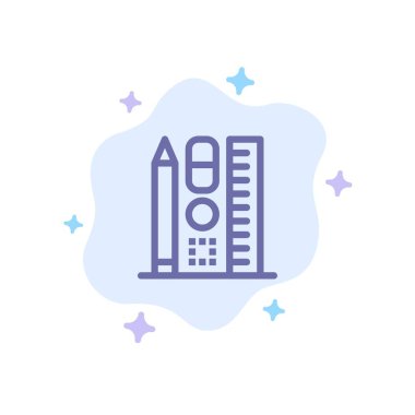 Kalem, Ölçek, Eğitim, Soyut Bulut Backgr Online Mavi Simge