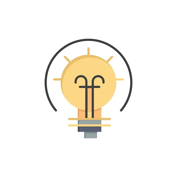 Lamp, energie, idee, oplossing plat kleur pictogram. Vector Icon Banne — Stockvector