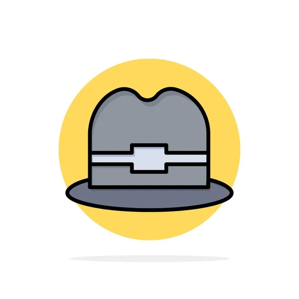 帽子， 旅游， 男子抽象圆背景平面颜色图标 — 图库矢量图片