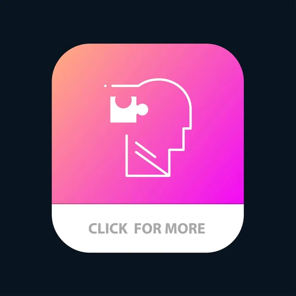 Humain, Logique, Esprit, Puzzle, Solution Bouton d'application mobile. Androi — Image vectorielle