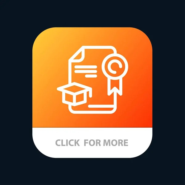 Cap, Education, Graduation, Award Mobile App Button. Androide og – stockvektor
