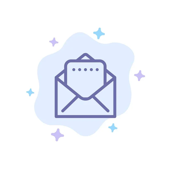 Documento, Correo Icono azul en el fondo abstracto de la nube — Vector de stock