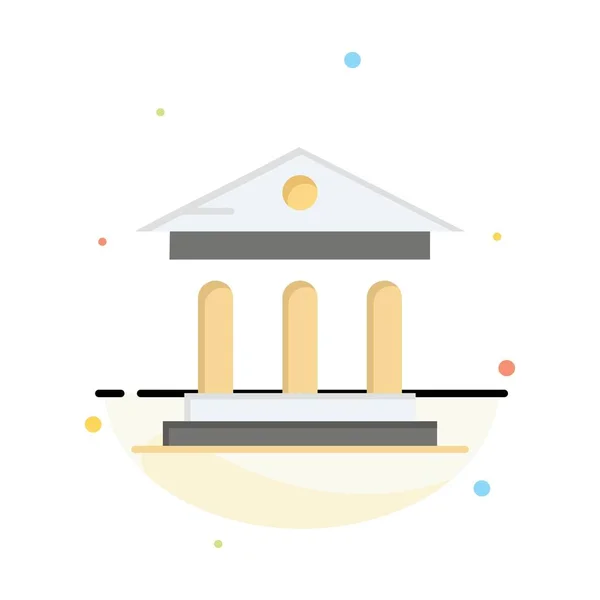 Egyetem, bank, campus, bíróság absztrakt Síkszín Icon templat — Stock Vector