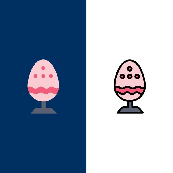 Boiled, Boiled Egg, Easter, Egg, Food Icons. Remplissage plat et ligne — Image vectorielle