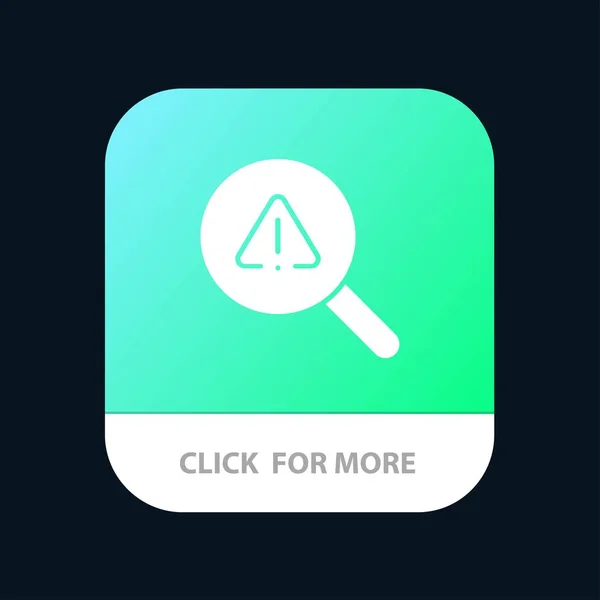 Buscar, Buscar, Ver, Botón de aplicación móvil de error. Android e IOS Gly — Vector de stock