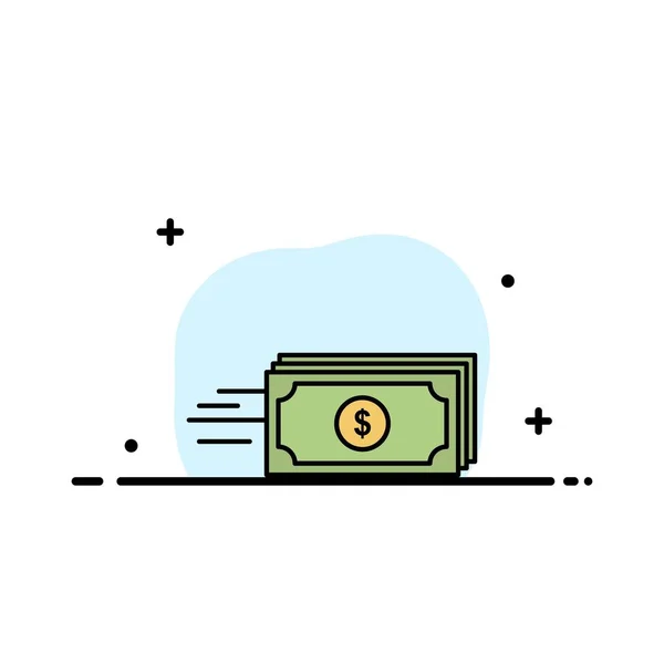 Δολάριο, επιχείρηση, ροή, χρήματα, νομισματική μονάδα γεμίσματος με επίπεδη γραμμή — Διανυσματικό Αρχείο