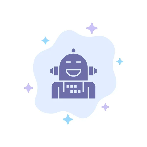 Android, kunstmatige, emotie, emotionele, gevoel blauw icoon op AB — Stockvector
