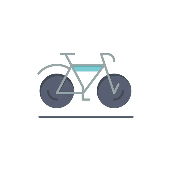 Bicicleta, Movimento, Caminhada, Esporte Flat Color Icon. Proibição de ícone vetorial —  Vetores de Stock