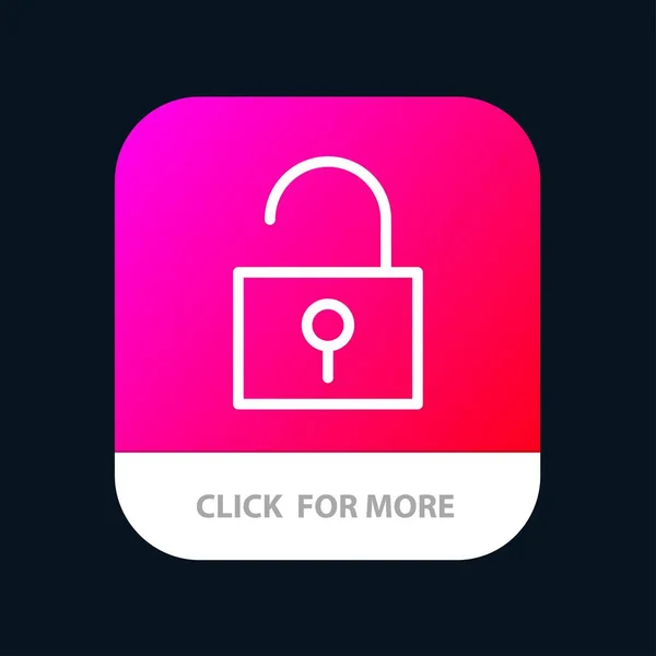 Schloss, entriegelt, Benutzeroberfläche mobile App-Taste. Androide und io — Stockvektor