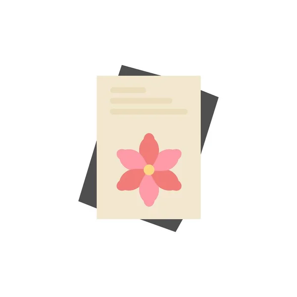 Seeds, File, Flower, Spring  Flat Color Icon. Vector icon banner — Stock Vector