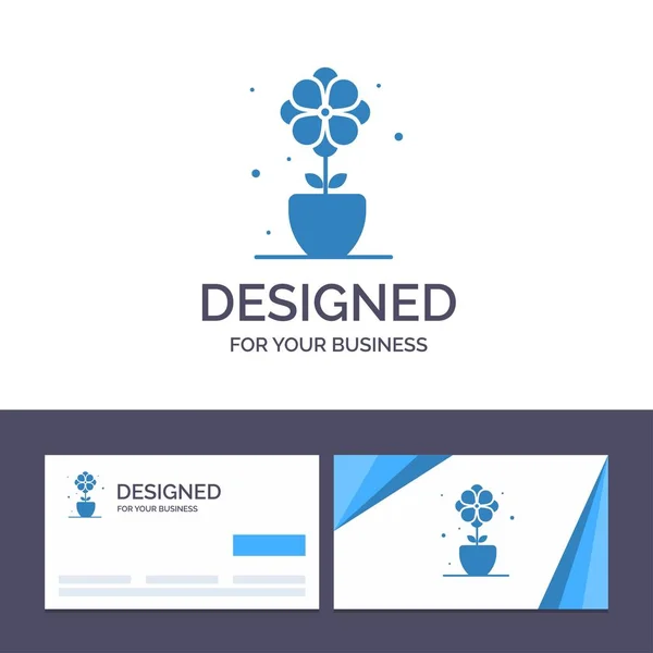Šablona Creative Business Card a loga květ, současnost, Tulipán, — Stockový vektor