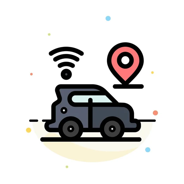 Automobile, Ubicazione, Mappa, Tecnologia Abstract Flat Color Icon Template — Vettoriale Stock