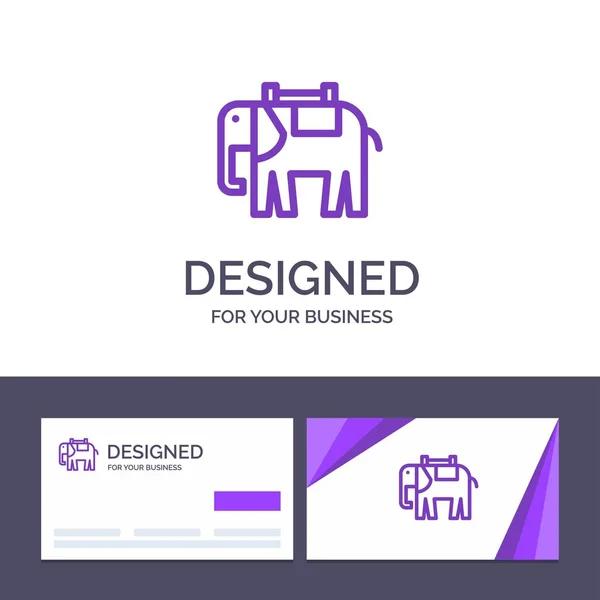 Creative Business Card and Logo template Africa, Animal, Elephan — Stock Vector