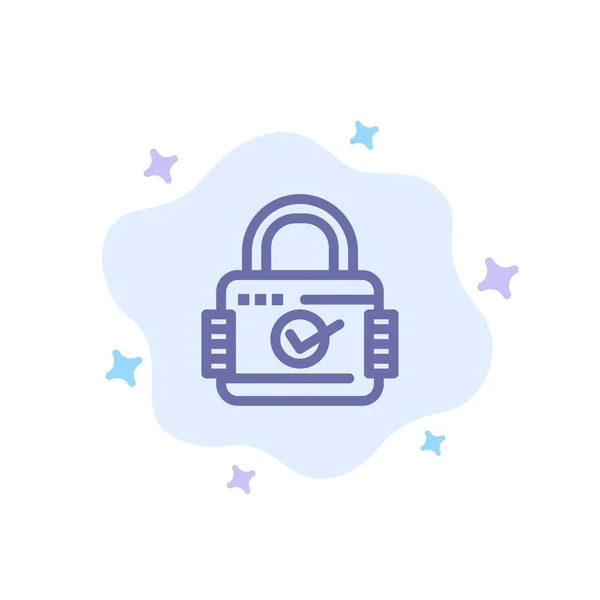 Lock, Padlock, Security, Secure Blue Icon on Abstract Cloud Retour — Image vectorielle