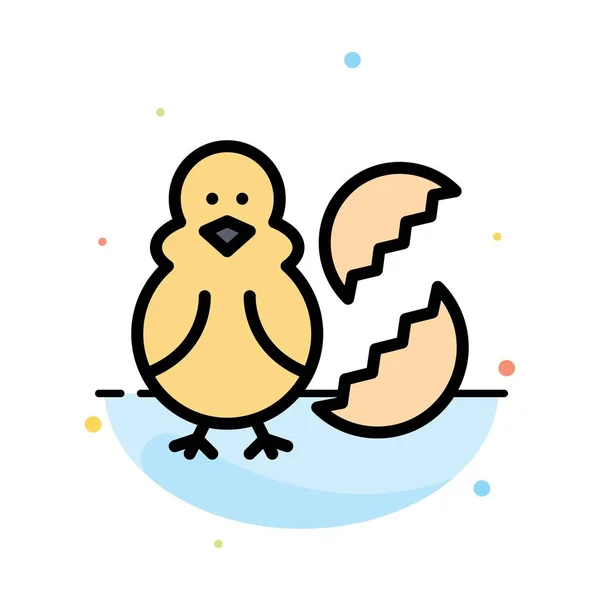 Яйцо, курица, Пасха, ребенок, счастливый абстрактный плоский цвет икона Templ — стоковый вектор