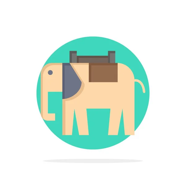 Africa, Animali, Elefante, Indiano Astratto cerchio sfondo piatto — Vettoriale Stock