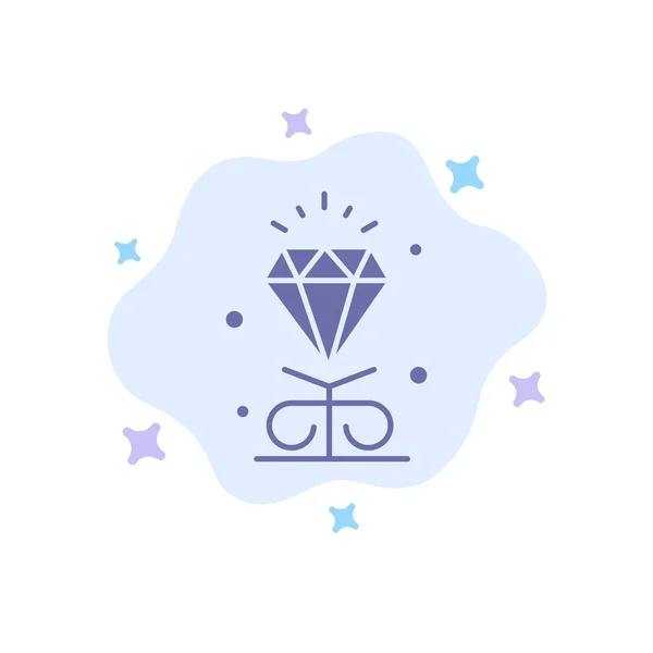 钻石, 爱, 心, 婚礼蓝色图标抽象云后格 — 图库矢量图片