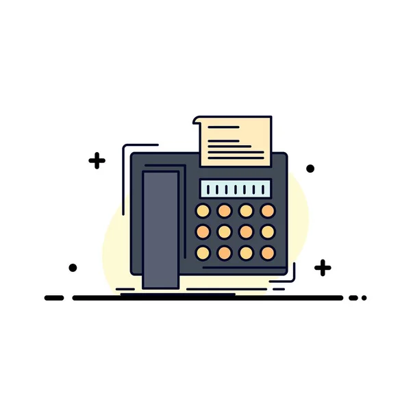 Fax, messaggio, telefono, telefax, comunicazione Flat Color Icon — Vettoriale Stock