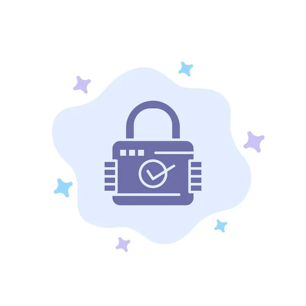 Lock, Padlock, Security, Secure Blue Icon on Abstract Cloud Retour — Image vectorielle