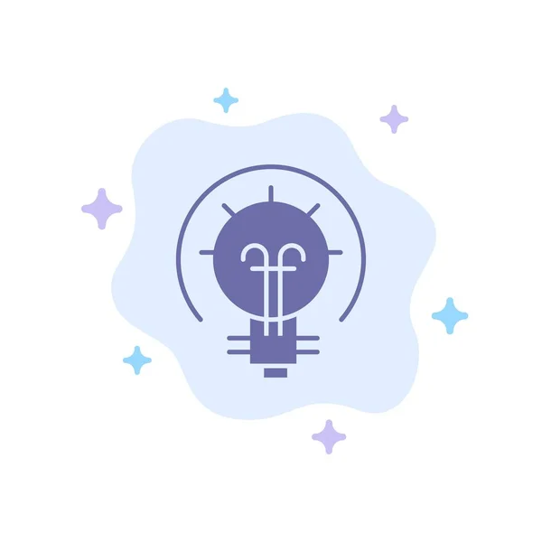 Lamp, energie, idee, oplossing blauw pictogram op abstracte Cloud Backgro — Stockvector