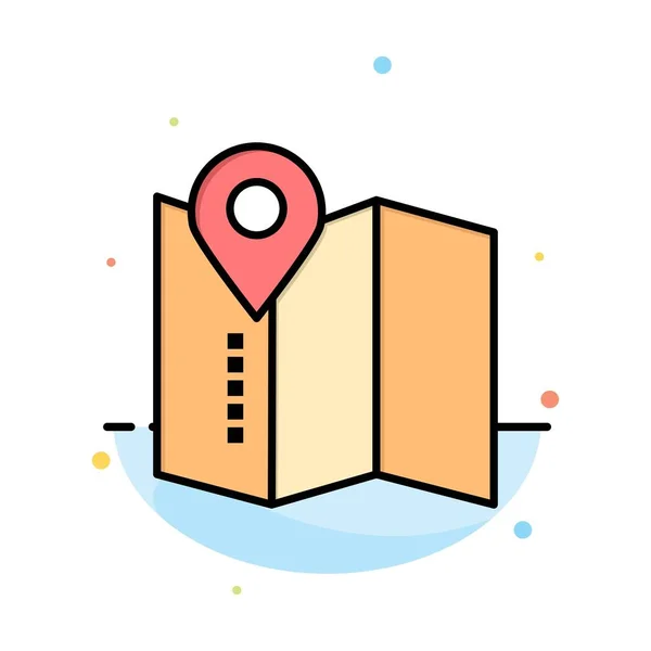 Locatie, kaart, service PIN abstracte platte kleur pictogram sjabloon — Stockvector