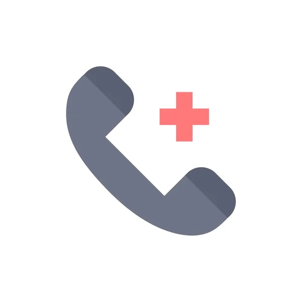 Llamar, Llamar, Hospital, Teléfono, Eliminar icono de color plano. Vector ico — Vector de stock