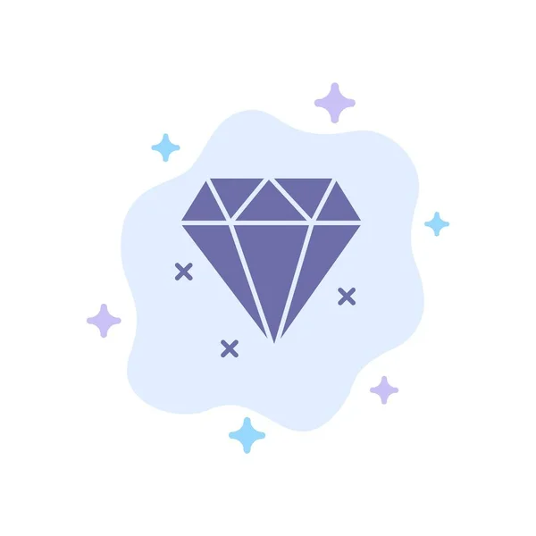 Diamant, Bijoux icône bleue sur fond de nuage abstrait — Image vectorielle