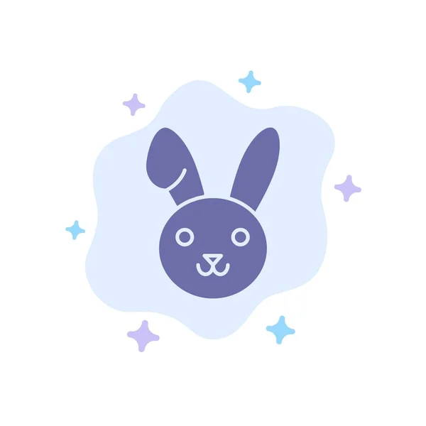 Hase, Ostern, Kaninchen blaues Symbol auf abstraktem Wolkenhintergrund — Stockvektor