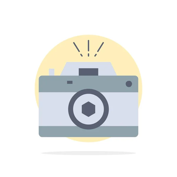 Câmera, fotografia, captura, foto, abertura Flat Color Icon Ve —  Vetores de Stock