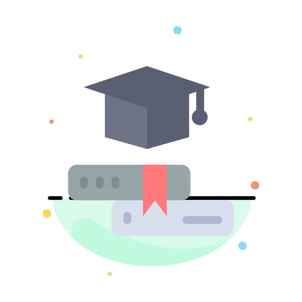 Βιβλία, Cap, εκπαίδευση, αποφοίτηση αφηρημένο επίπεδο χρώμα Icon Templ — Διανυσματικό Αρχείο