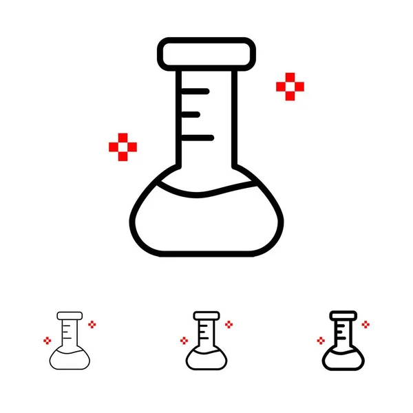 Ensemble d'icônes pour produits chimiques, flacons, laboratoires — Image vectorielle