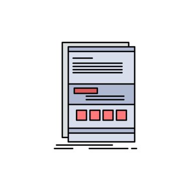 Tarayıcı, dinamik, internet, sayfa, duyarlı Düz Renk Simgesi Vec