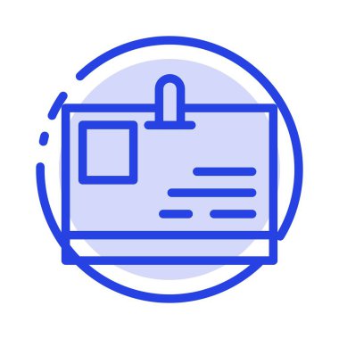 Kart, Kimlik Kartı, Kimlik, Pass Mavi Noktalı Çizgi Simgesi