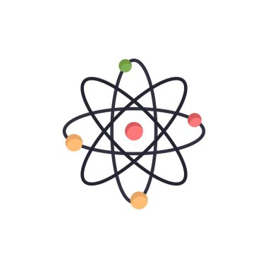 Atom, Enerji, Güç, Lab Düz Renk Simgesi. Vektör simgesi afiş Te