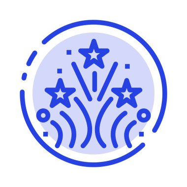 Yangın, Firework, Love, Düğün Mavi Noktalı Çizgi Hattı Simgesi