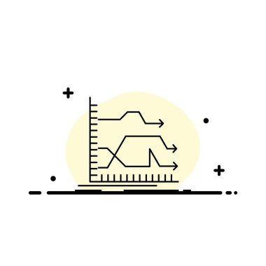 Oklar, ileri, grafik, Pazar, tahmin düz renk Icon vecto