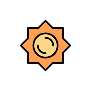 Güneş, Güneş, Yunanistan Düz Renk Simgesi. Vektör simgesi afiş Templ