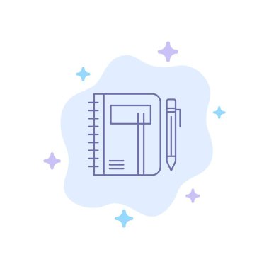 Çalışma Kitabı, İş Defteri, Not Defteri, Defter, Kalem, Çizim Mavi Simgesi