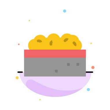 Botanik, Çalı, Bahçe, Bitki Soyut Düz Renk Simgesi Şablon