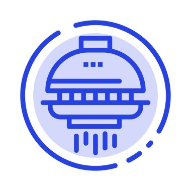 Uzay, Mekik, Uzay Aracı, Ufo Mavi Noktalı Hat Hattı Simgesi