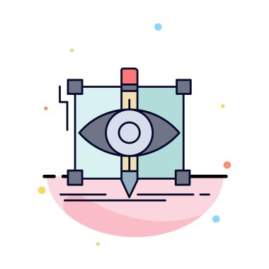 tasarım, taslak, çizim, çizim, görsel Düz Renk Simgesi Vektör