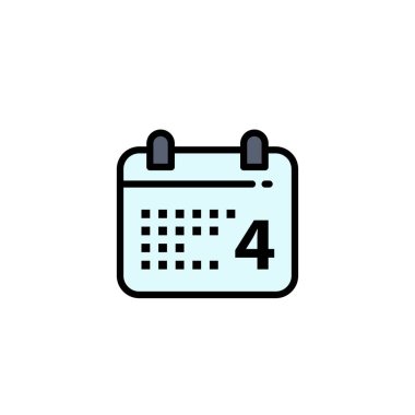 Takvim, Gün, Tarih, Amerikan İş Logo Şablonu. Düz Renk