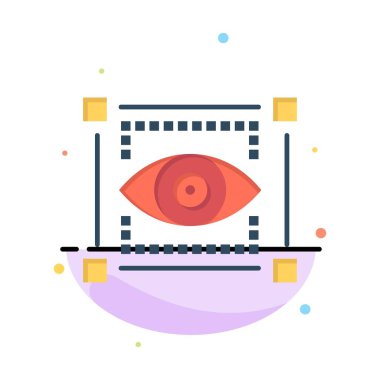 Görsel, Görünüm, Çizim, Göz Soyut Düz Renk Simgesi Şablonu