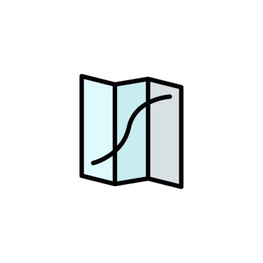 Harita, Konum, Navigasyon, Pin İş Logo Şablonu. Düz Colo