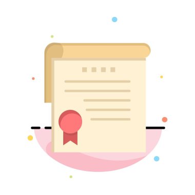 Sertifika, başarı, derece, ödül soyut düz renk ICO