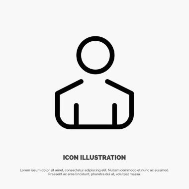 Erkek, Erkek, Kişi Çizgi Simge Vektör