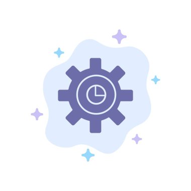 Grafik, Pazarlama, Dişli, Soyut Bulut Geri Mavi Simge Ayarı