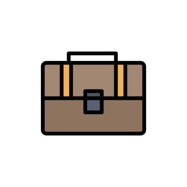 Çanta, bavul, çanta, çanta düz renk simgesi. Vektör simgesi banne